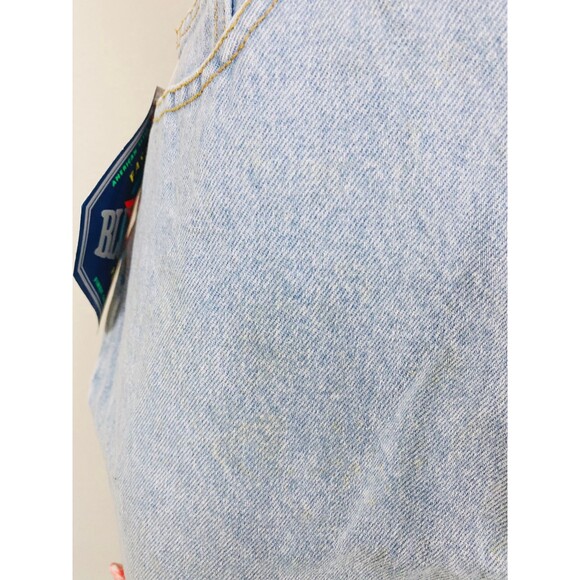 1990s Vintage Deadstock Light Wash Denim Mini Skirt / 90s Floral Jean Medium - Picture 7 of 9